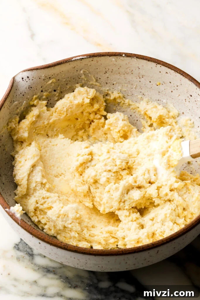 finished biscuit batter