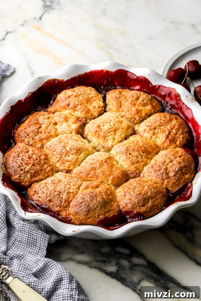 baked cherry cobbler
