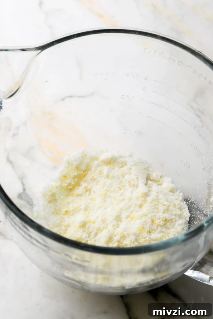 lemon zest rubbed with sugar