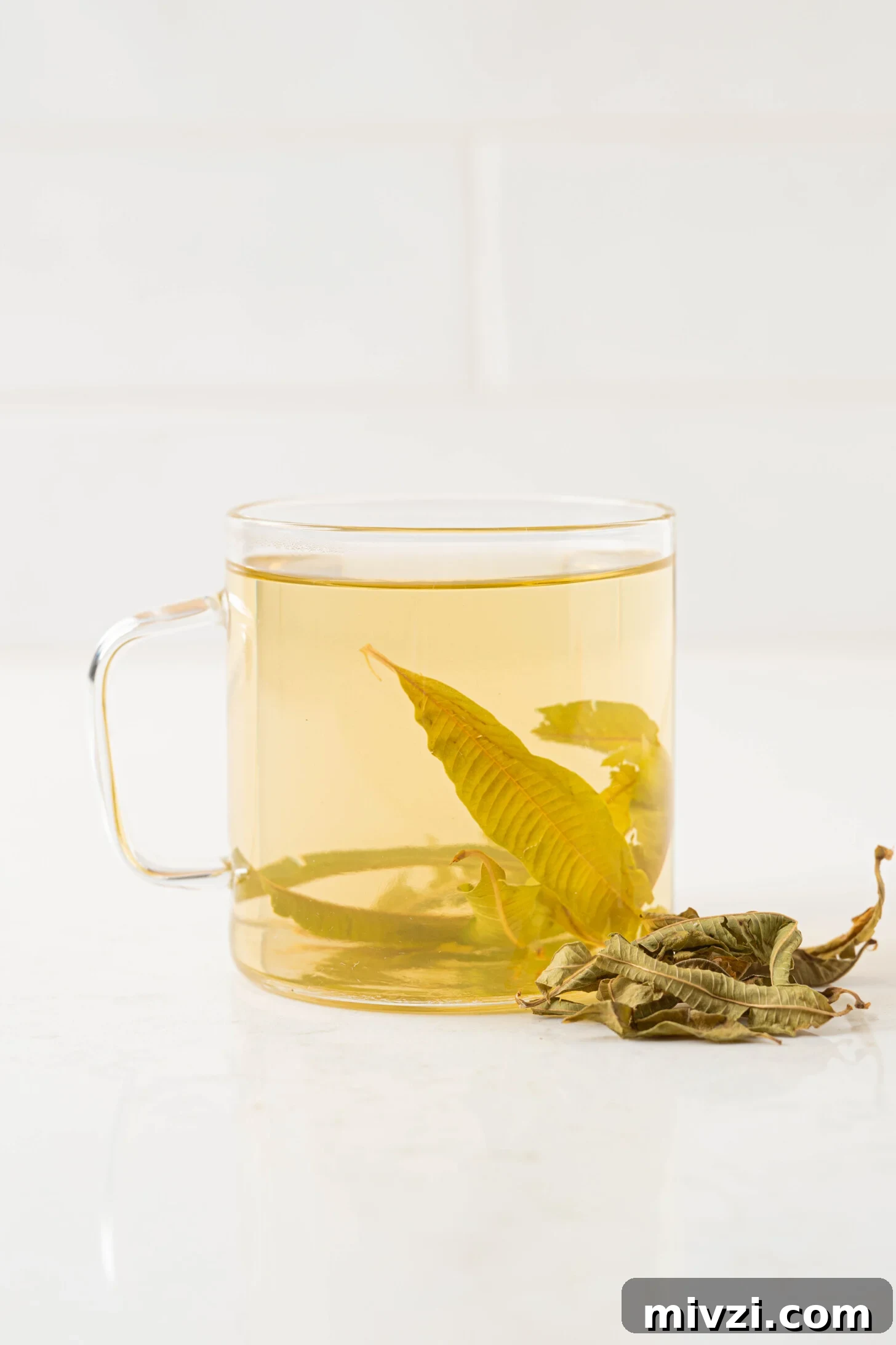 a cup of lemon verbena tea