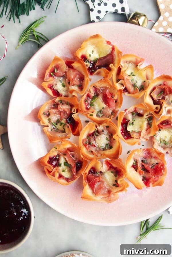 Brie filo bites