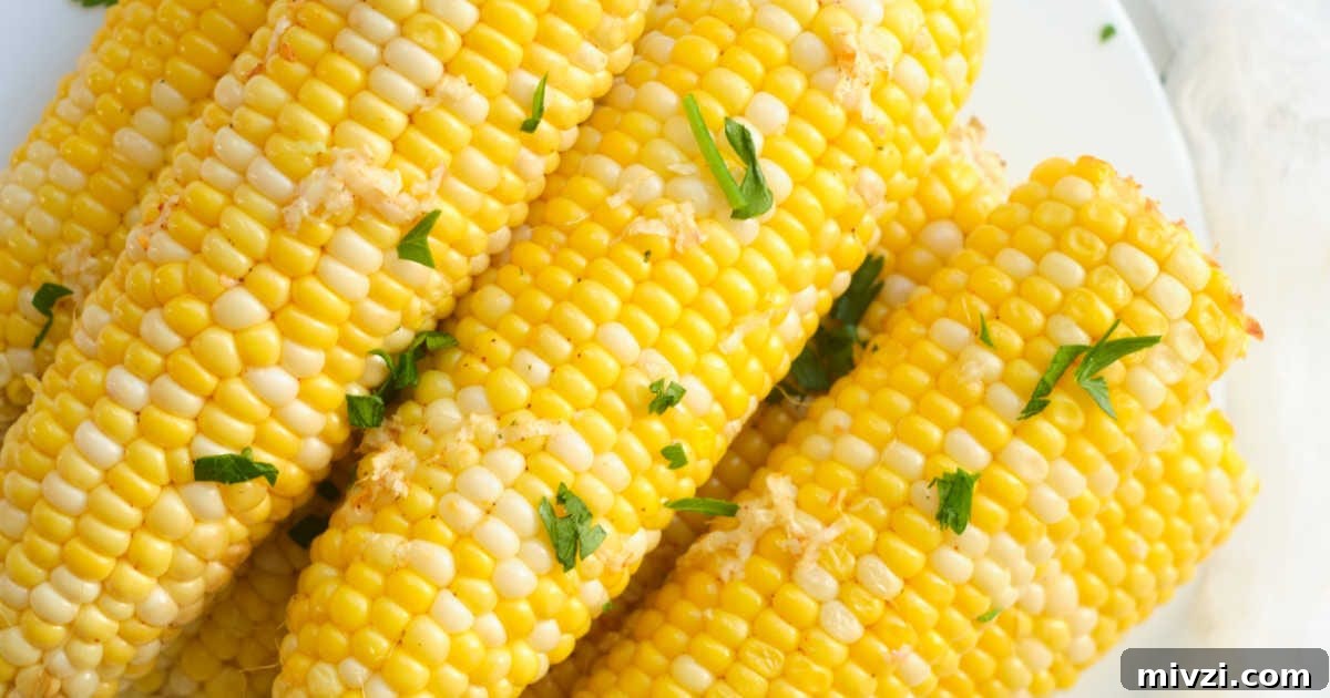 Crispy Air Fryer Corn on the Cob with Garlic Butter 6 corn on the cob with cilantro