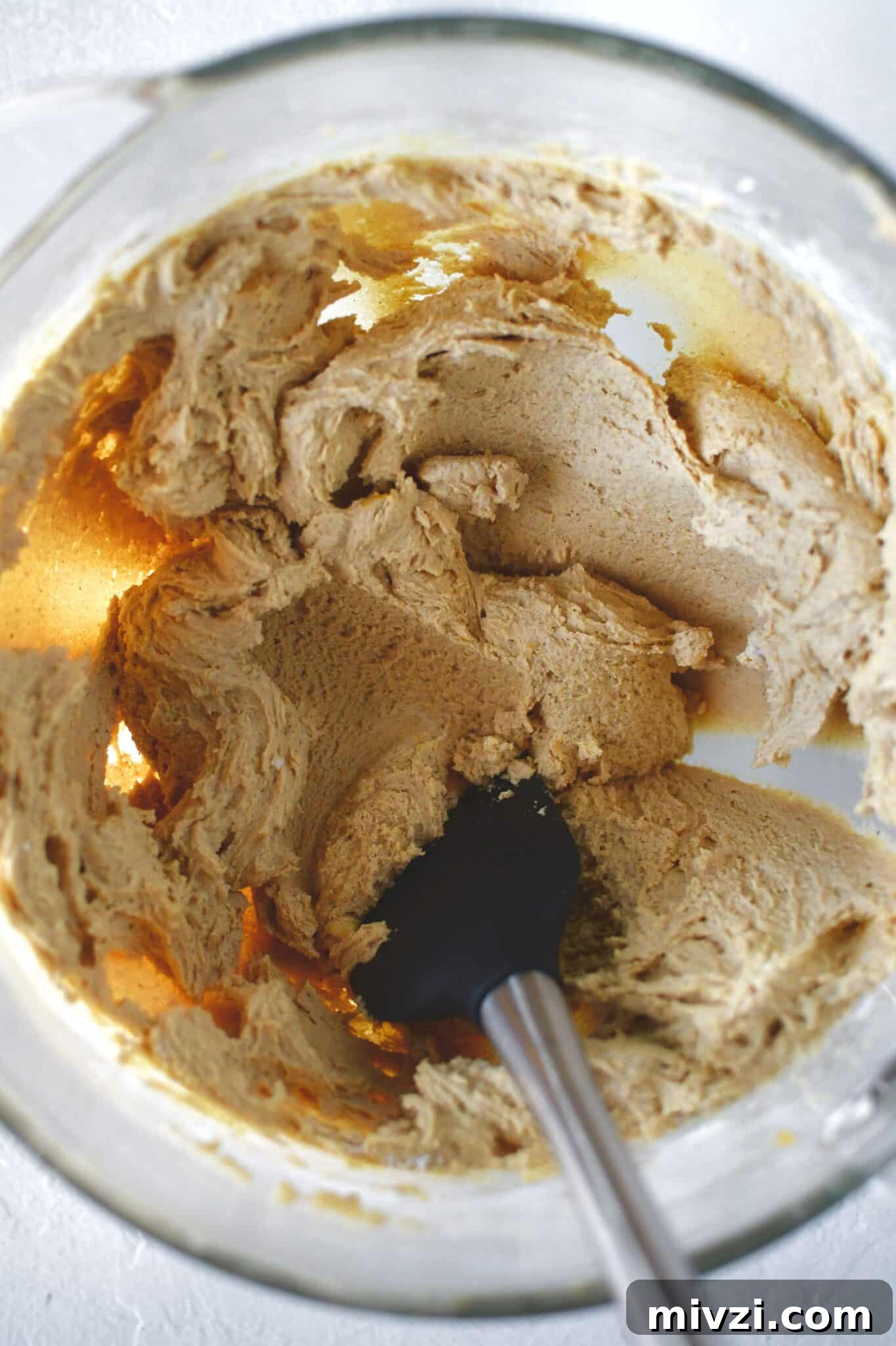 Pumpkin Whoopie Pies Recipe: Soft Spiced Cream-Filled Treats 6 Dry ingredients added to the bowl and fully mixed in.