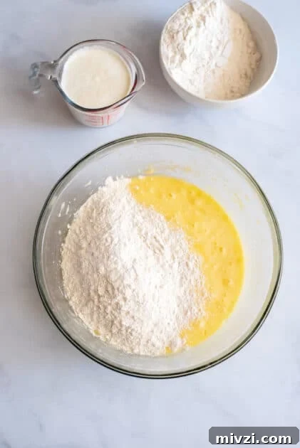Sift flour into bowl.
