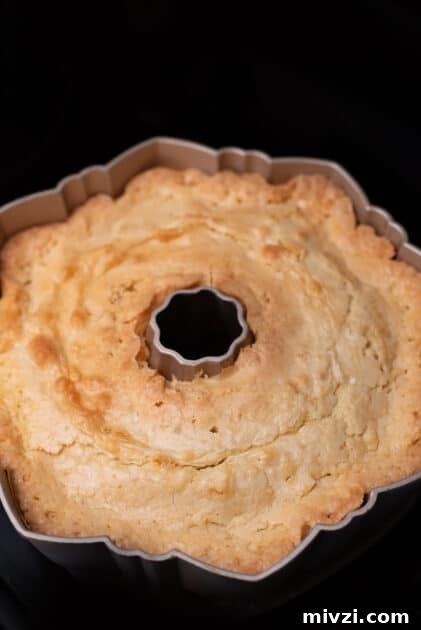 Pour into bundt pan and bake.