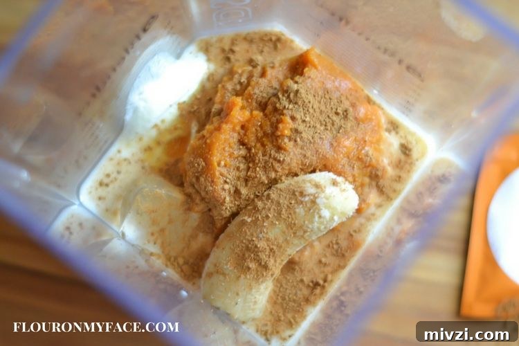 Pumpkin Smoothie recipe made in my Blendtec blender via flouronmyface.com