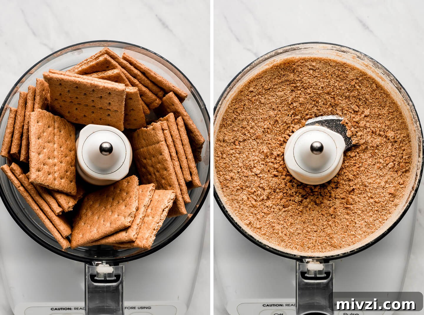 Graham crackers in a food processor; blended to crumbs.