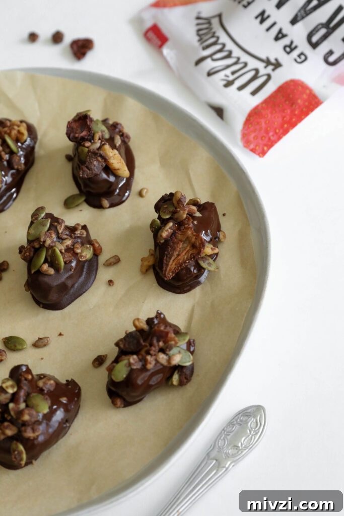 Chocolate-Covered Dates Stuffed with Strawberries for Parties 10 Chocolate Strawberry Covered Dates process photo by Flora & Vino