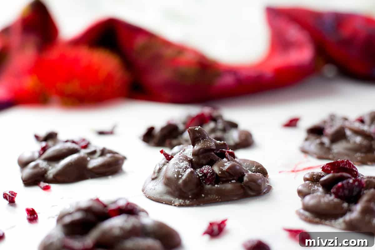 chocolate almond cranberry clusters
