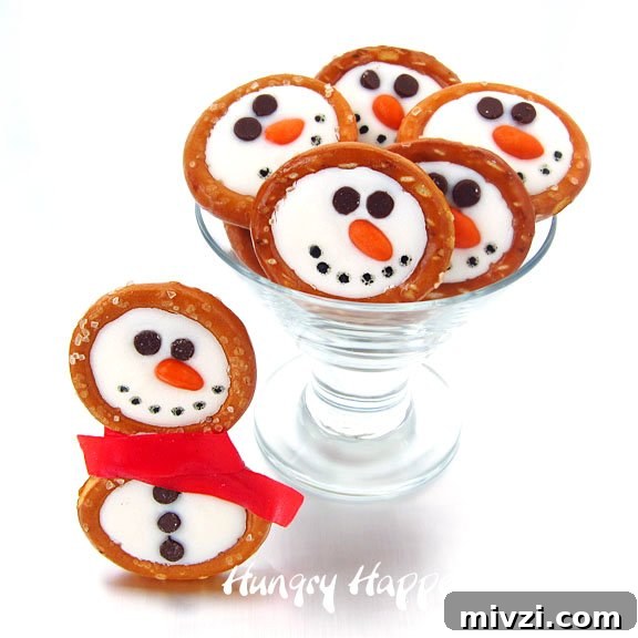 frosty snowman pretzel