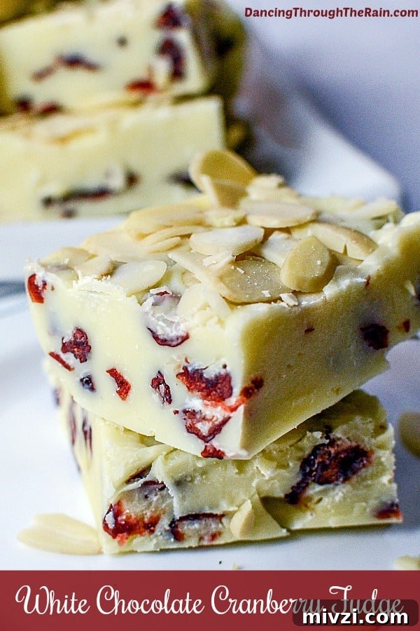white chocolate cranberry fudge