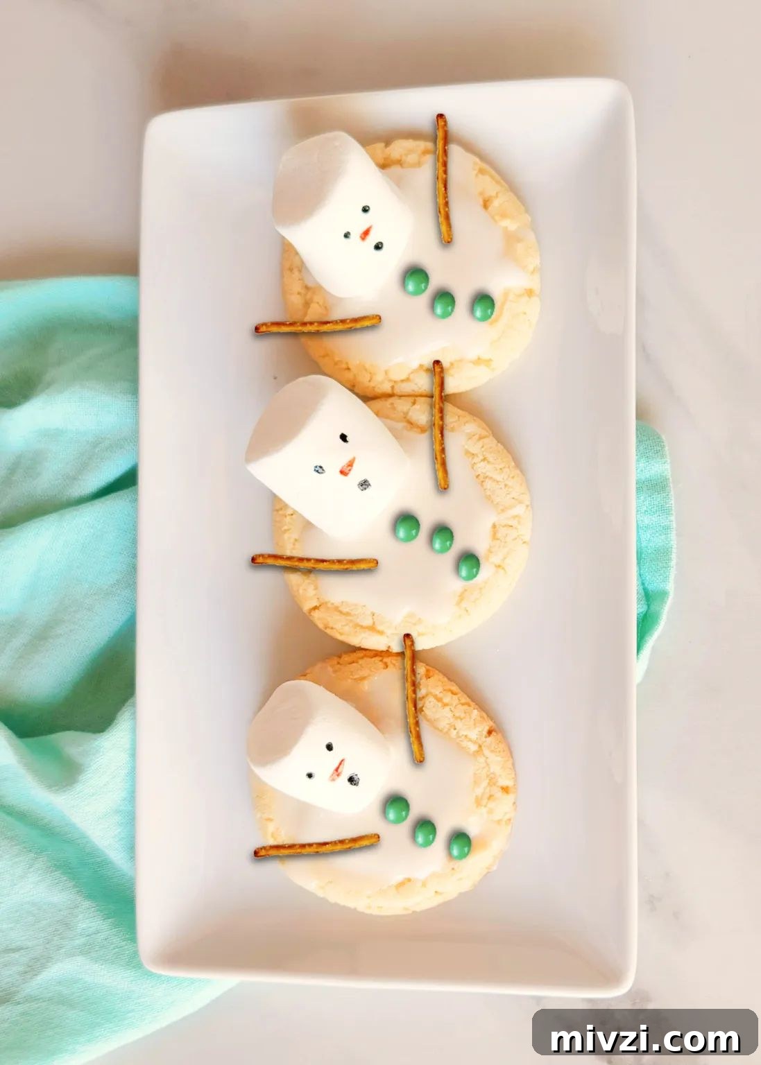 melted snowman cookies