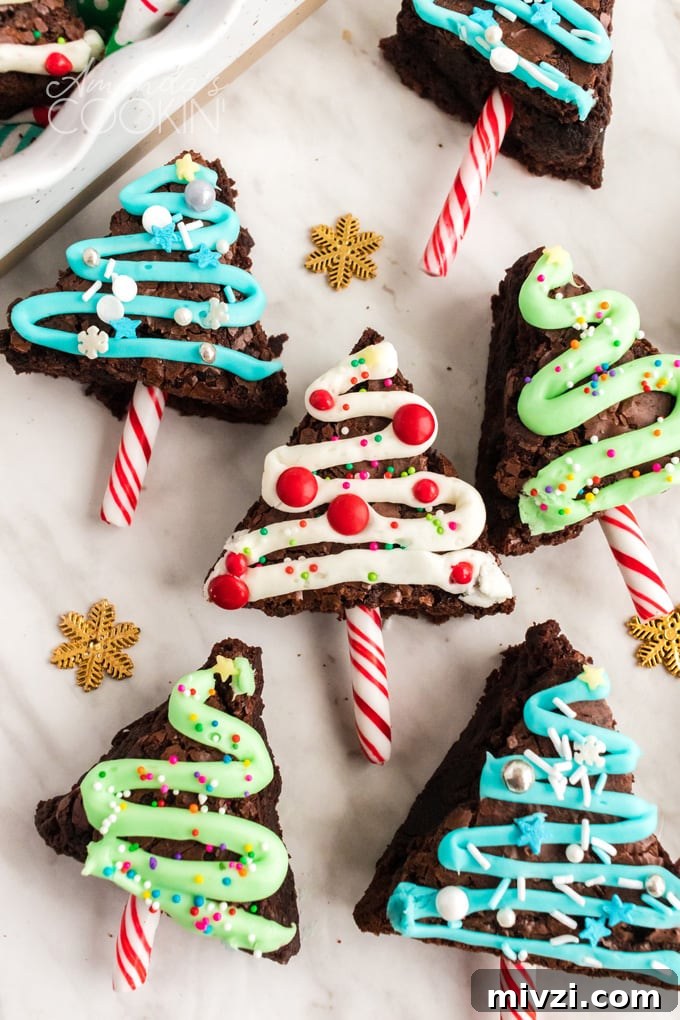 Christmas tree brownies