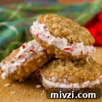 Peppermint Oatmeal Sandwich Cookies Recipe - winter delights of happiness