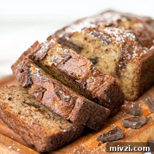 Chocolate Chunk Banana Bread Recipe with Gooey Chocolate Chunks 12 Chocolate Chunk Banana Bread.