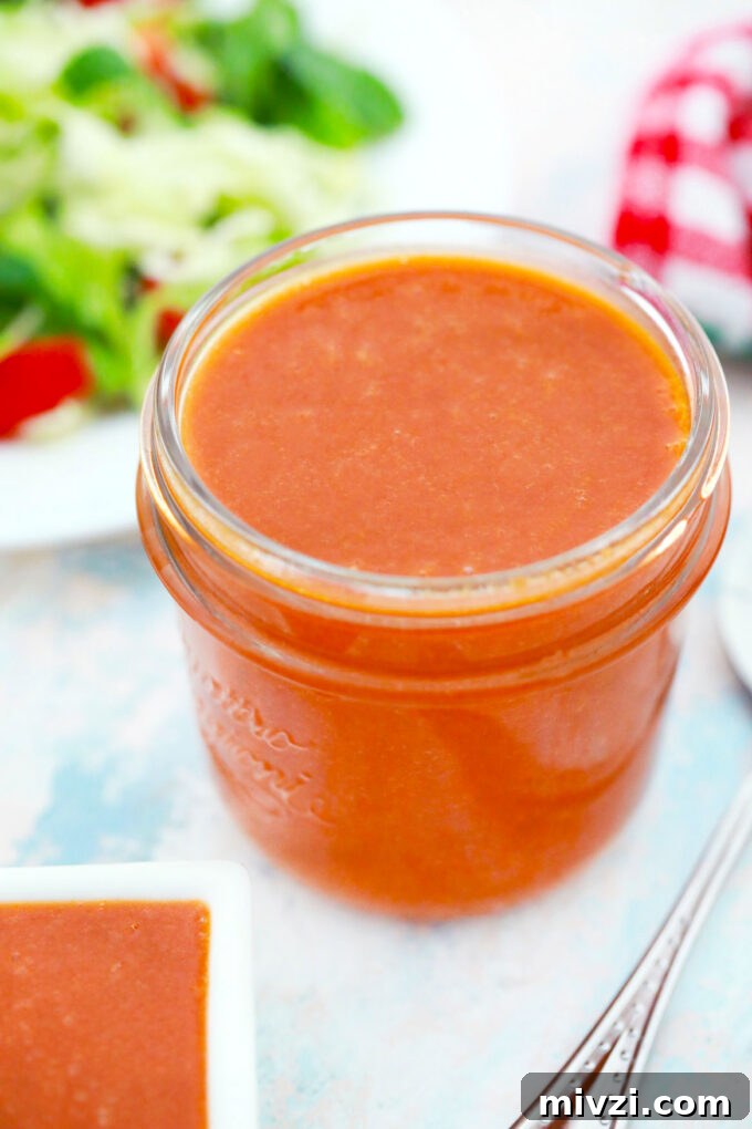 Homemade Catalina Salad Dressing in 5 Minutes 11 A jar of Catalina dressing.