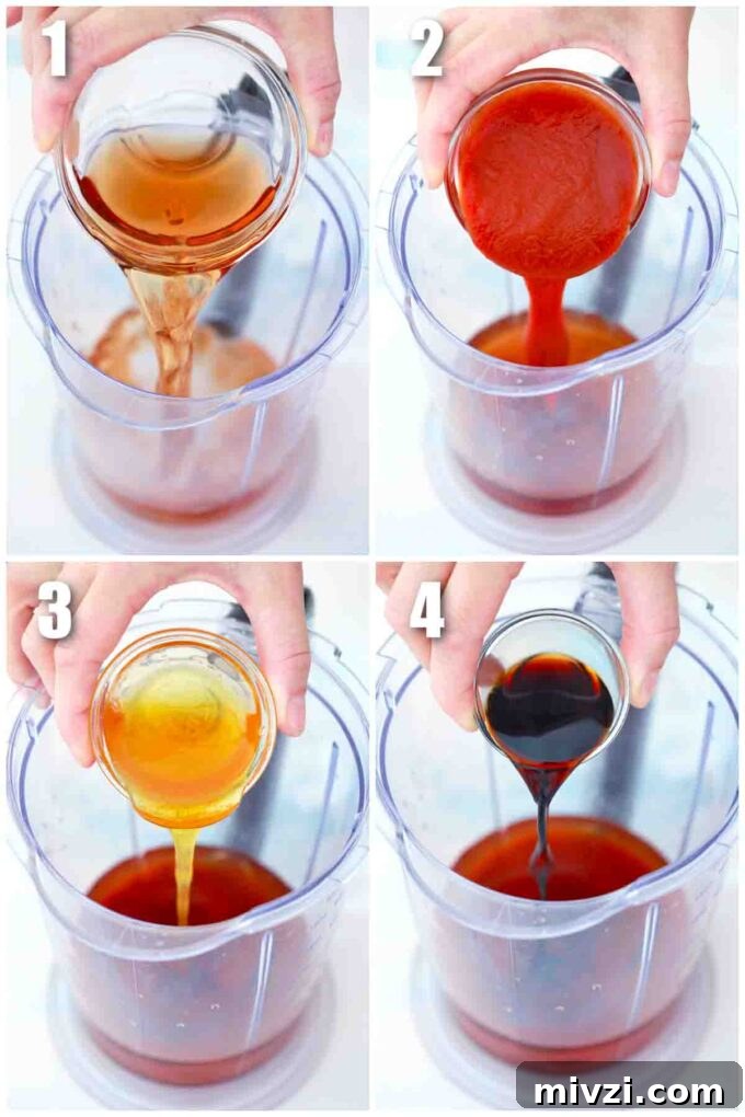 Homemade Catalina Salad Dressing in 5 Minutes 5 Photo collage of steps how to make Catalina dressing.
