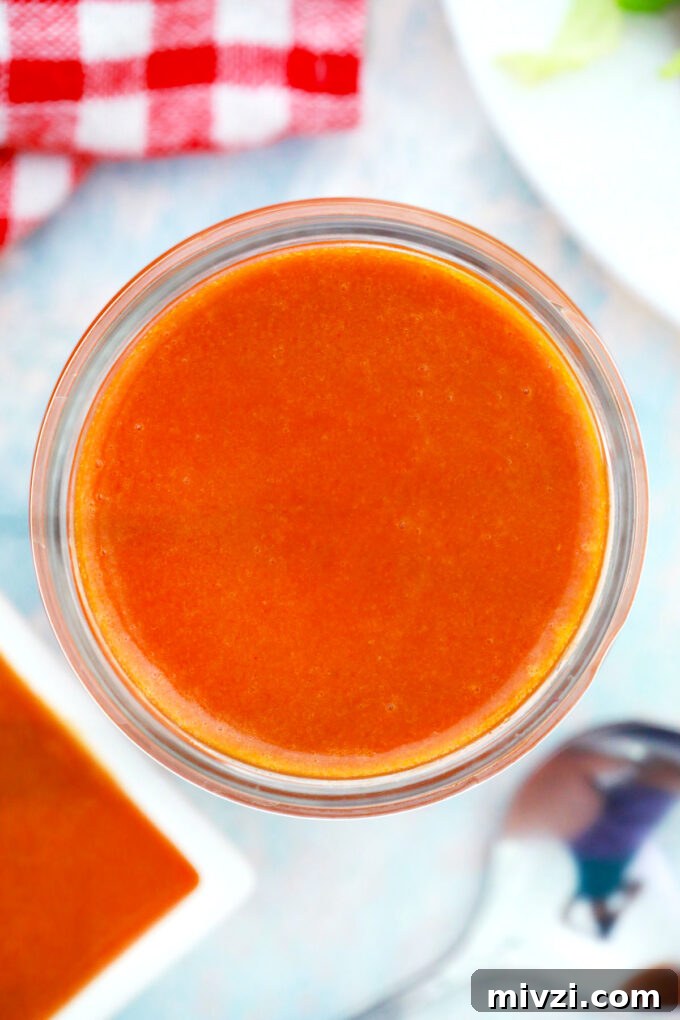 Homemade Catalina Salad Dressing in 5 Minutes 8 Overhead shot of a jar filled with homemade Catalina dressing.