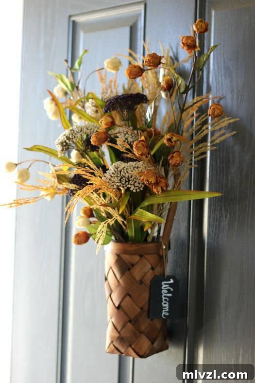Front door flower basket for fall front door flower basket for fall
