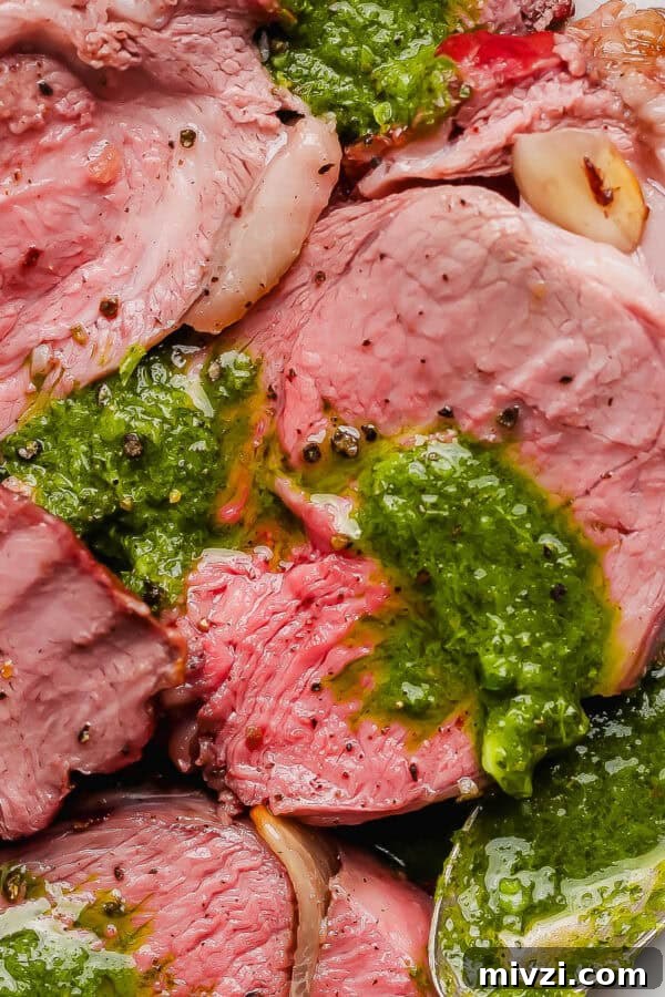 Sliced smoked leg of lamb