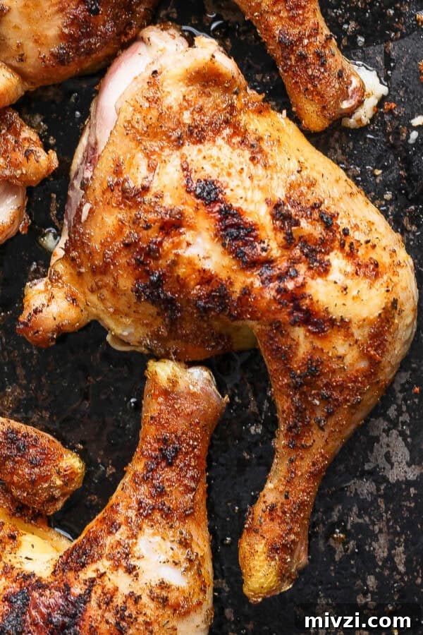 Smoked chicken quarter
