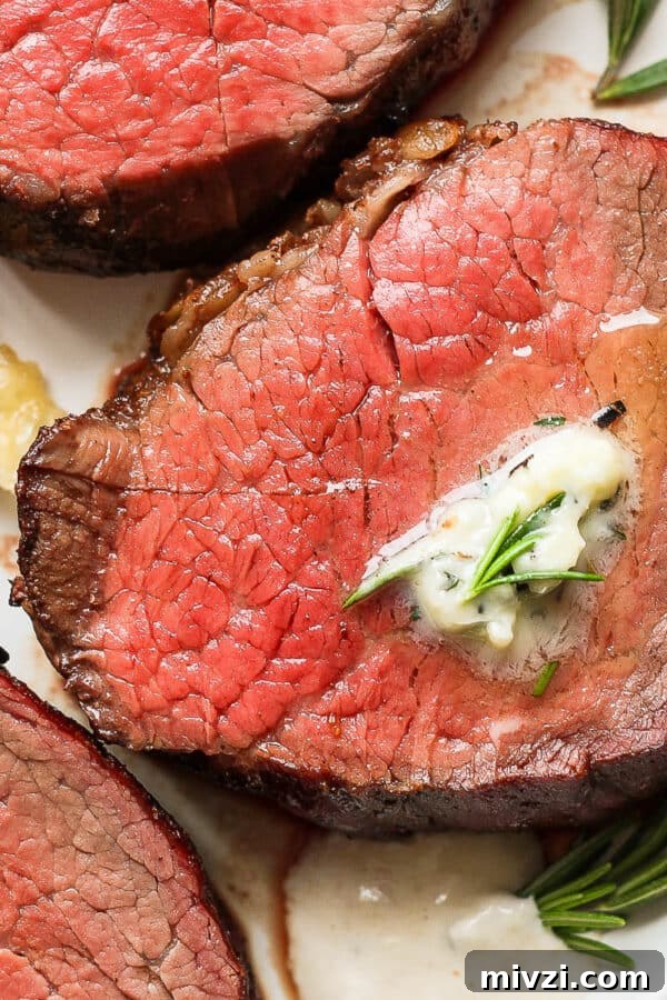 Smoked beef tenderloin slices