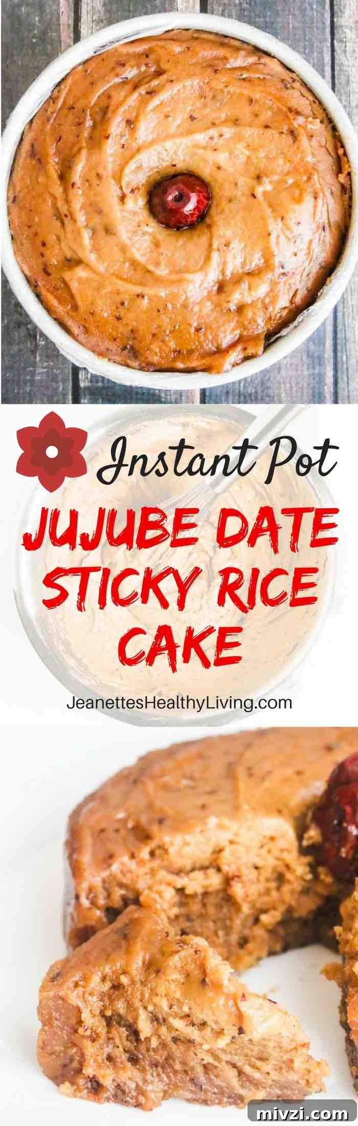 Jujube Date Sticky Rice Cake - traditional Chinese New Year sticky rice cake made with jujube date jam
