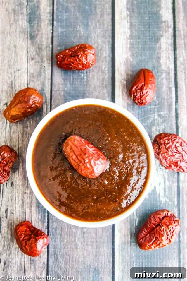 Jujube Date Jam - made from dried jujube dates, this jam has a deep rich flavor - used in Chinese New Year sticky rice cake