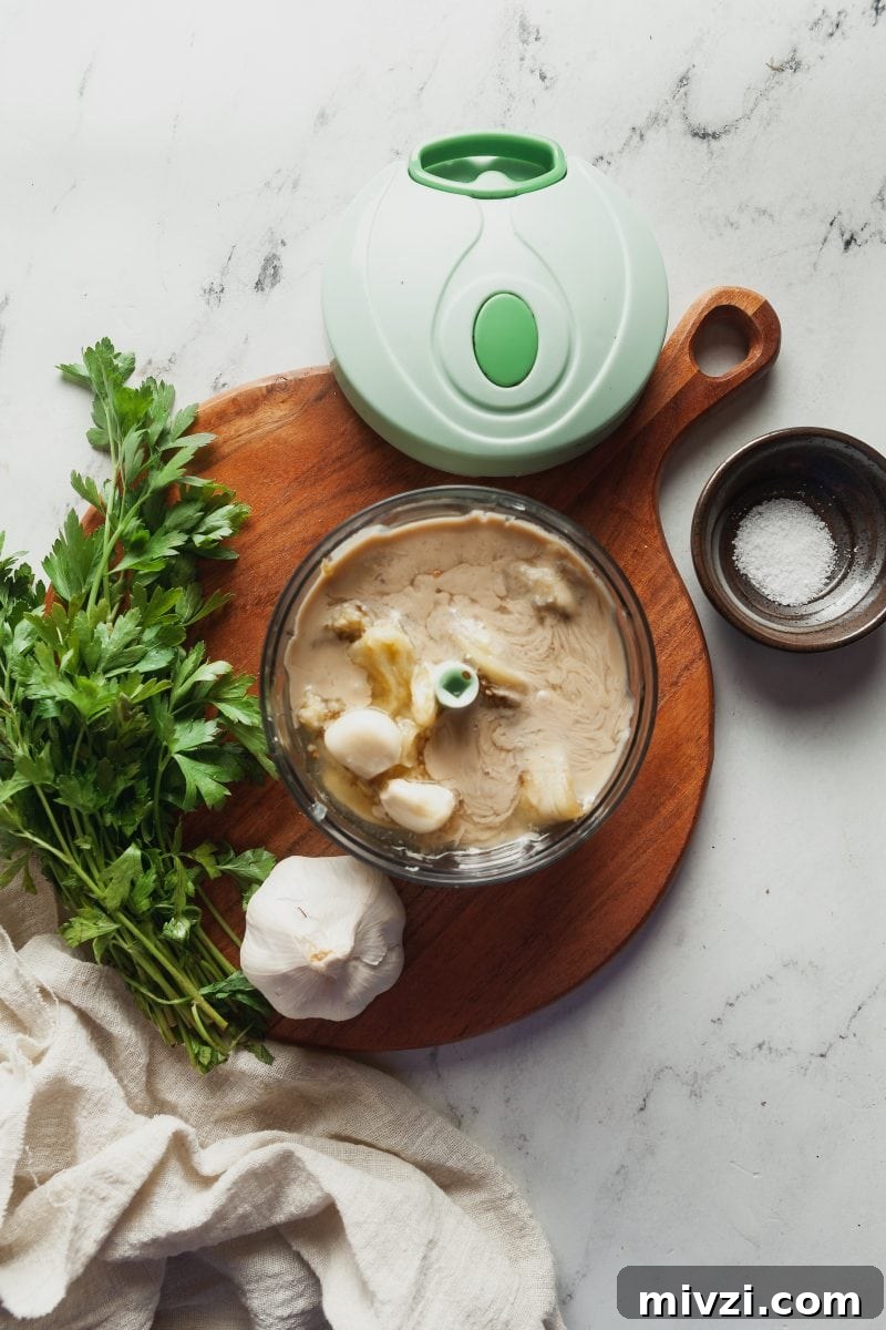 Blend the ingredients together in a mini chop or food processor.