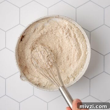 Oat flour in a large bowl.