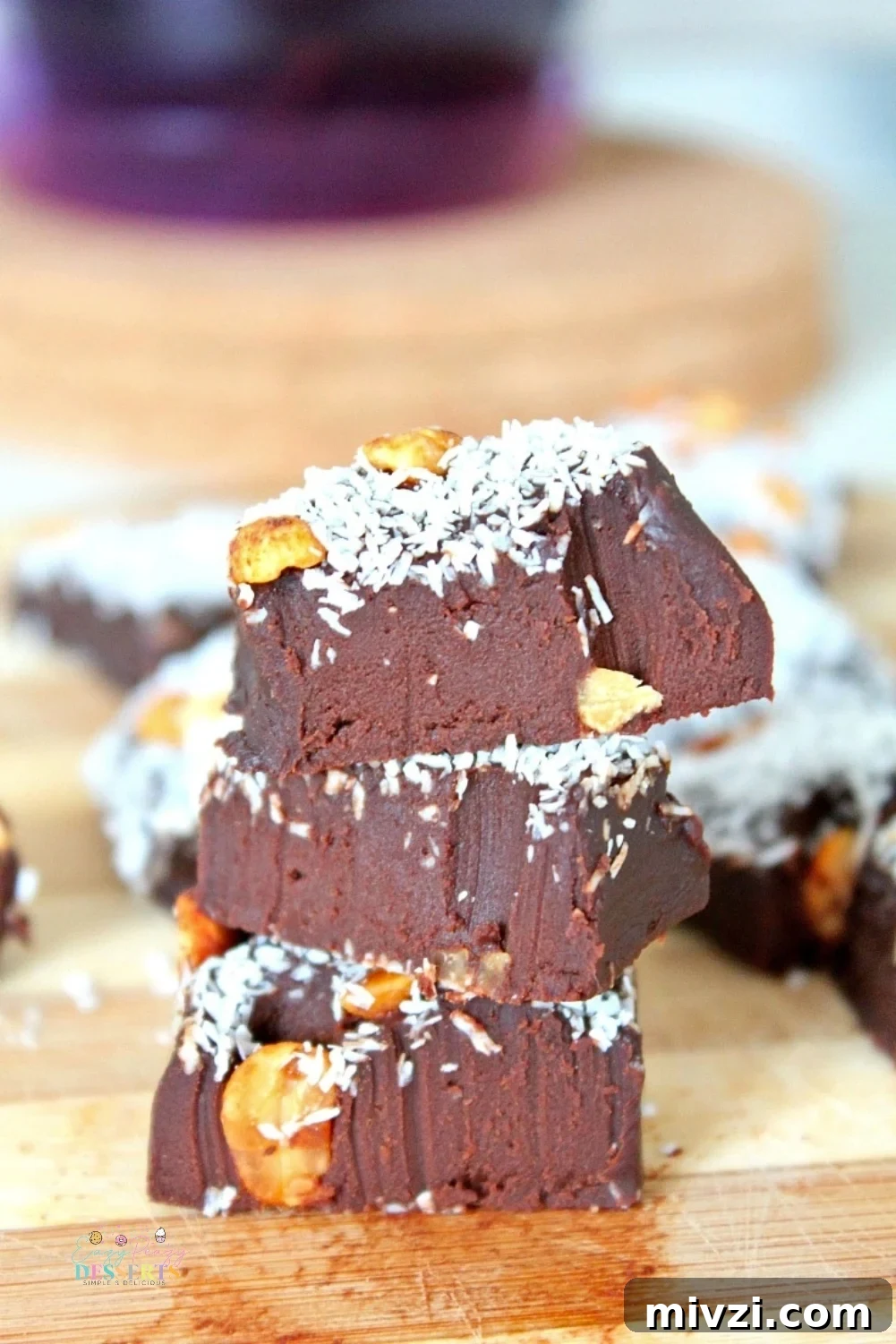 3 pieces of two ingredient fudge