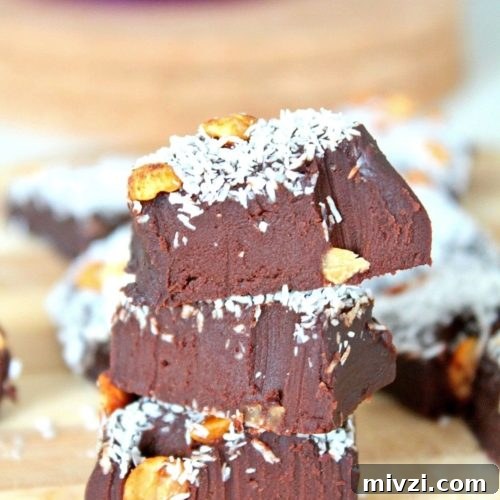 3 pieces of two ingredient fudge