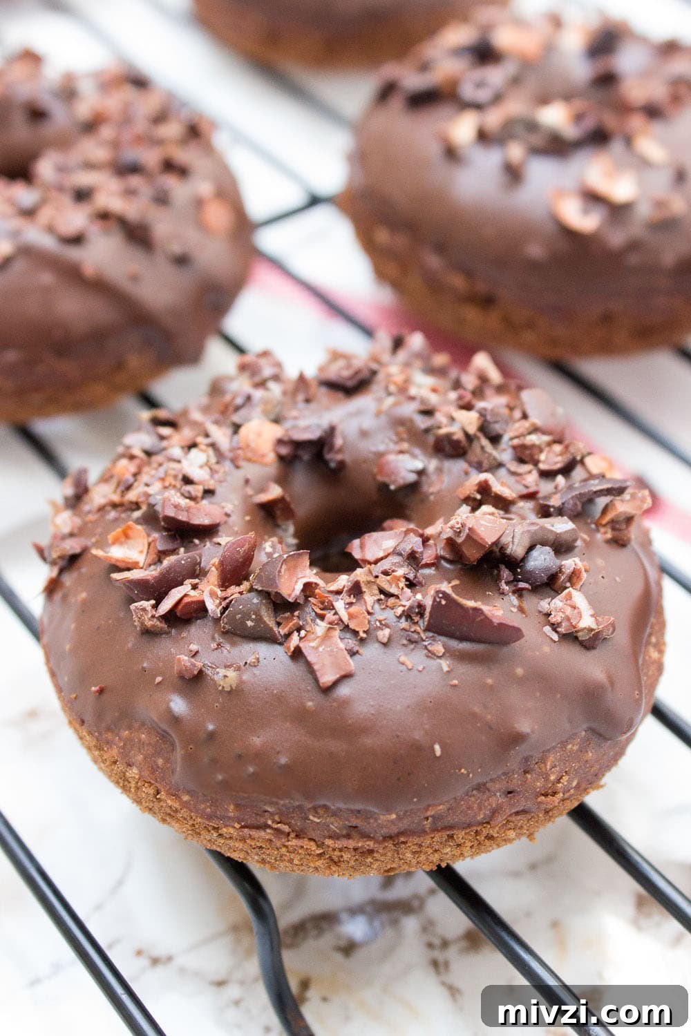 Double Chocolate Banana Donuts Recipe for Decadent Homemade Treats 2 Oven baked Double Chocolate Banana Donuts whole grain refined SUGAR-FREE