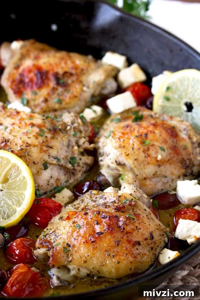 Greek Lemon Oven Roasted Chicken Thighs