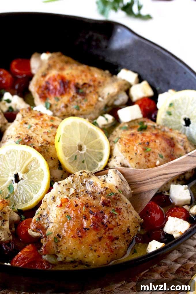 Greek Lemon Oven Roasted Chicken Thighs