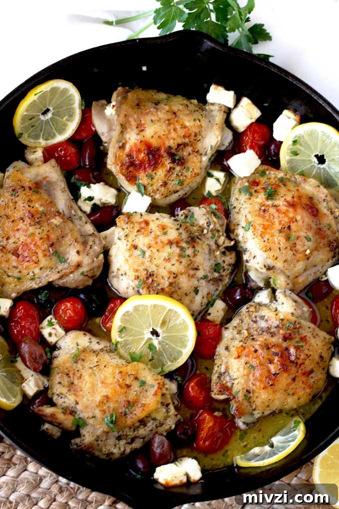 Greek Lemon Oven Roasted Chicken Thighs