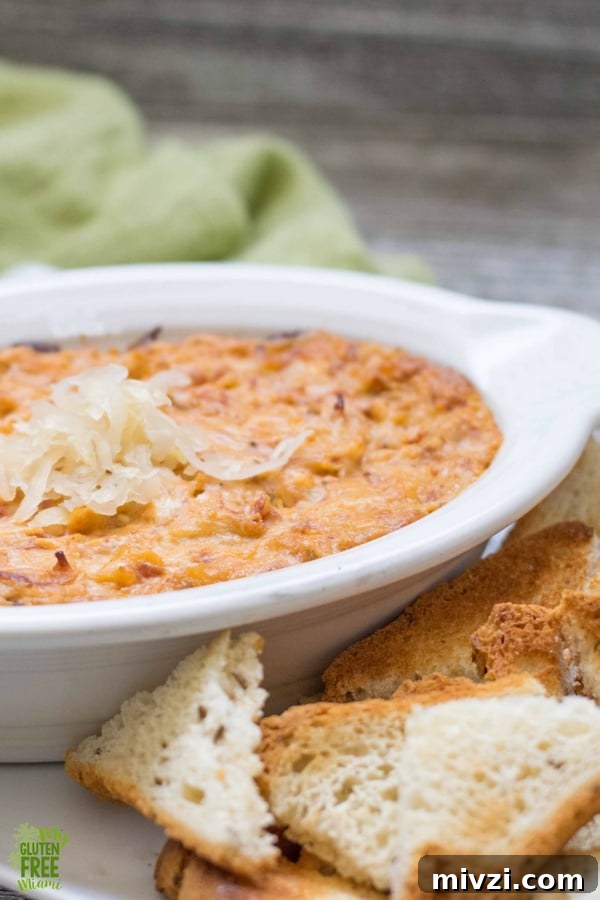 Gluten Free Cheesy Reuban Dip