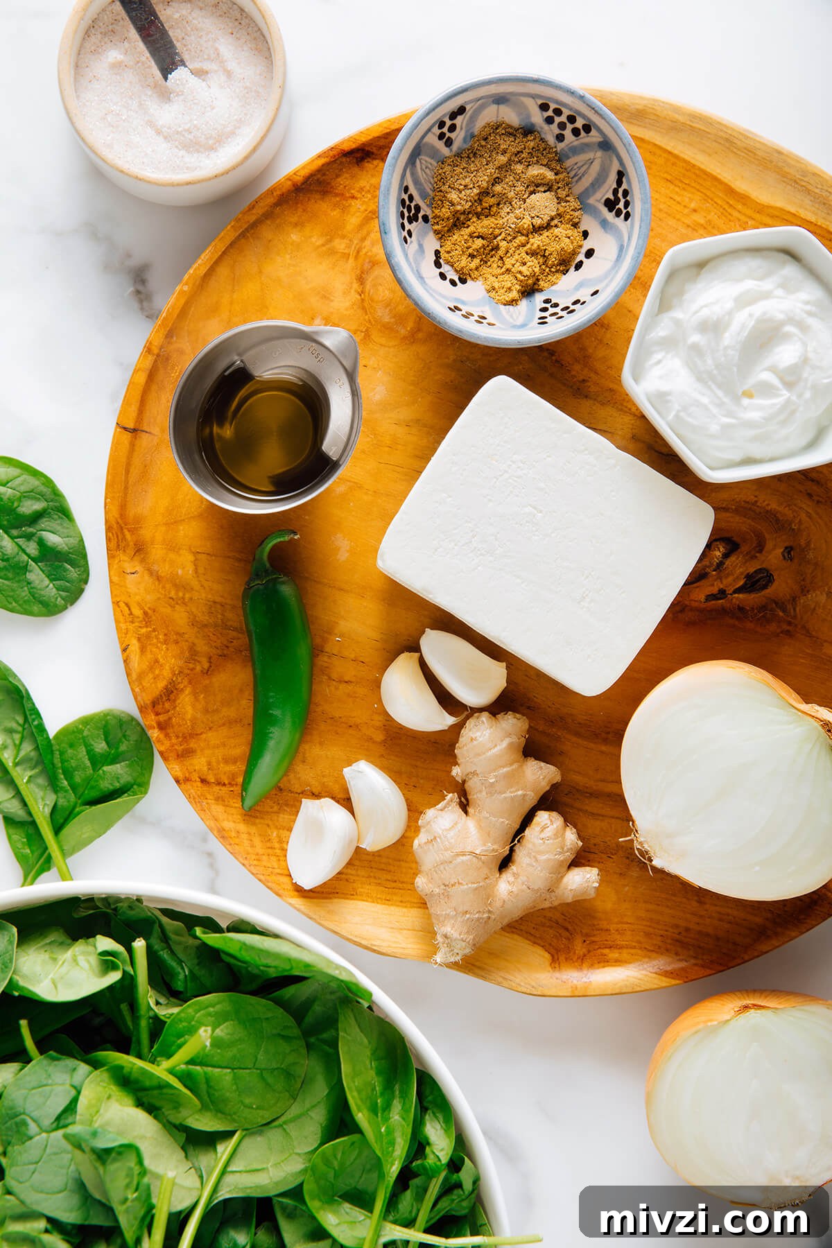 palak paneer ingredients