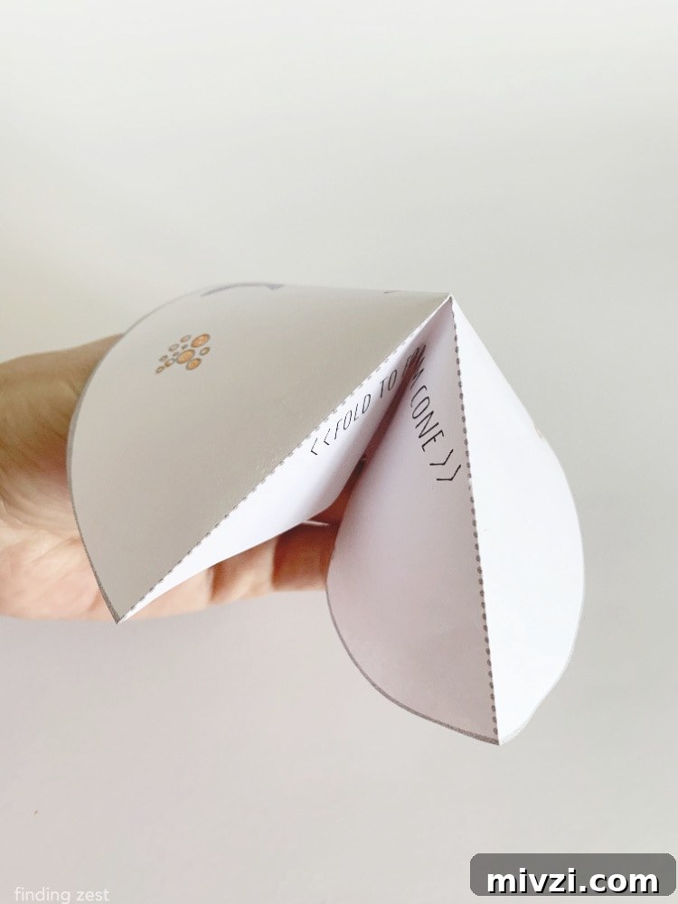 How to fold a paper cone for top of a haunted house paper craft.