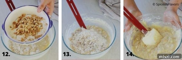Moist Vegan Banana Bread Recipe with Simple Ingredients 7 add the walnuts and prepare the batter