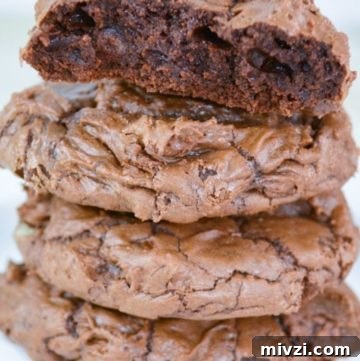Brownie Cookies stack on top of each other