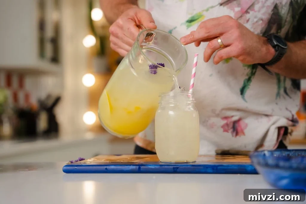 pouring recipe into another cup