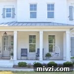 white painted brick house