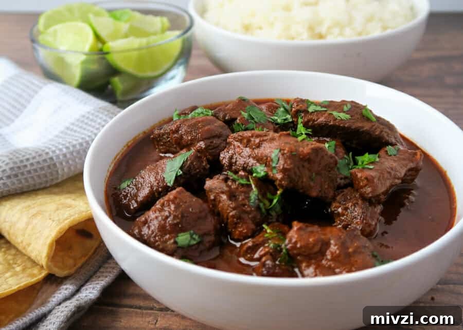 Chile Colorado {Beef Stewed in a Red Chile Sauce} aka Carne Con Chile Rojo