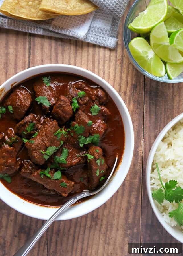 Chile Colorado {Beef Stewed in a Red Chile Sauce} aka Carne Con Chile Rojo