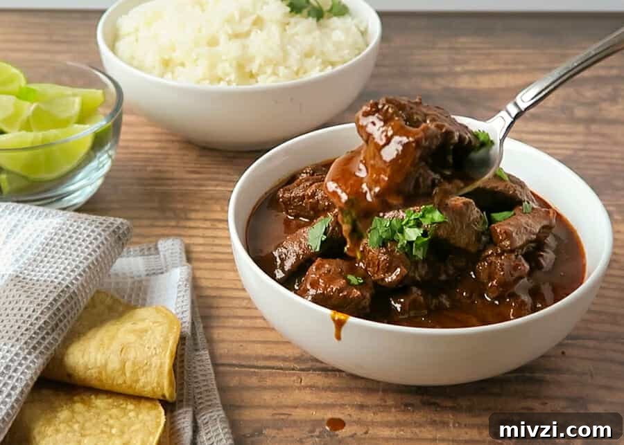 Chile Colorado {Beef Stewed in a Red Chile Sauce} aka Carne Con Chile Rojo