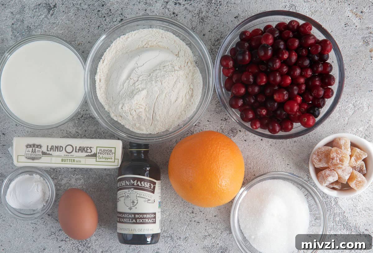 Ingredients for Cranberry Orange Scones