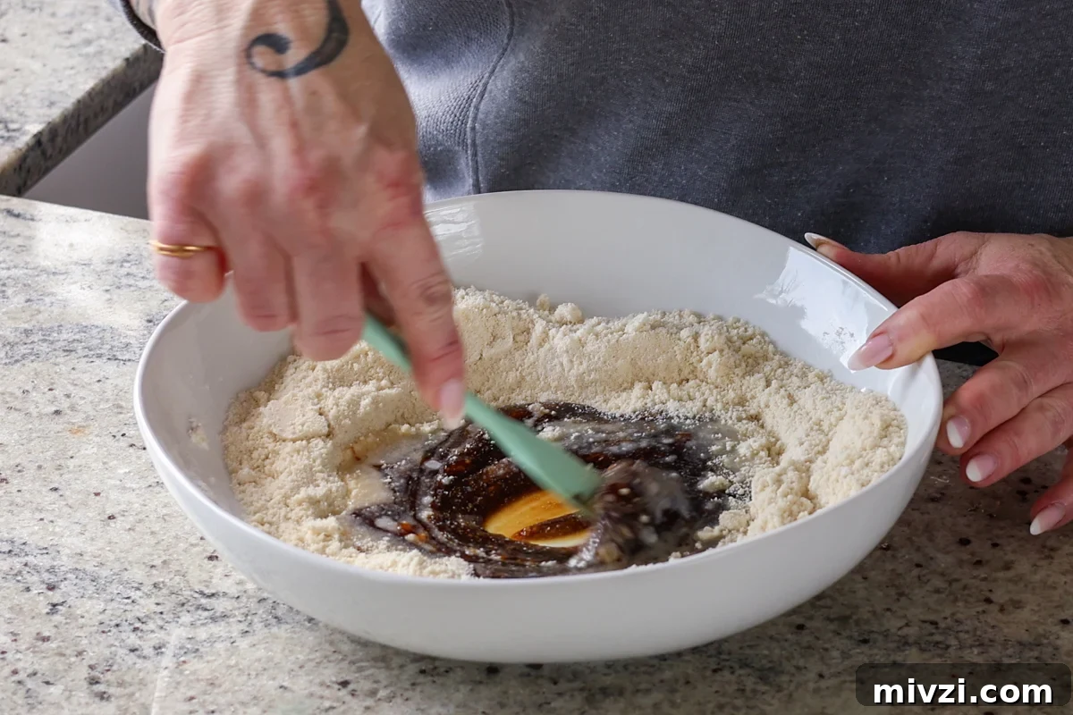 mixing the wet ingredients