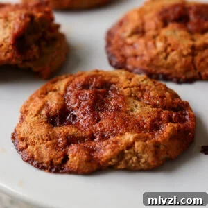 close-up of gochujang caramel cookies on the baking sheet