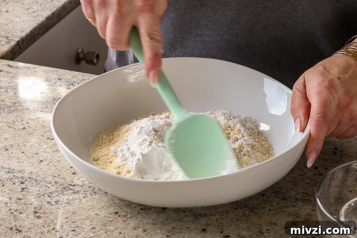 mixing the dry ingredients